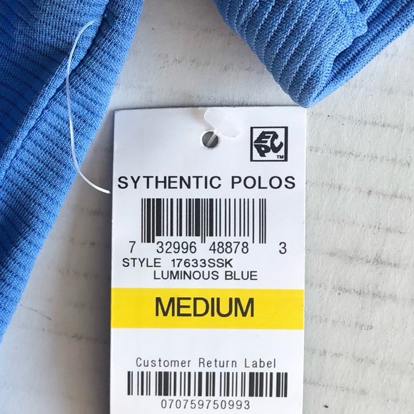 Alfani Men’s Synthetic Polo Shirt Stretch, Luminous Blue, M - Picture 4 of 4